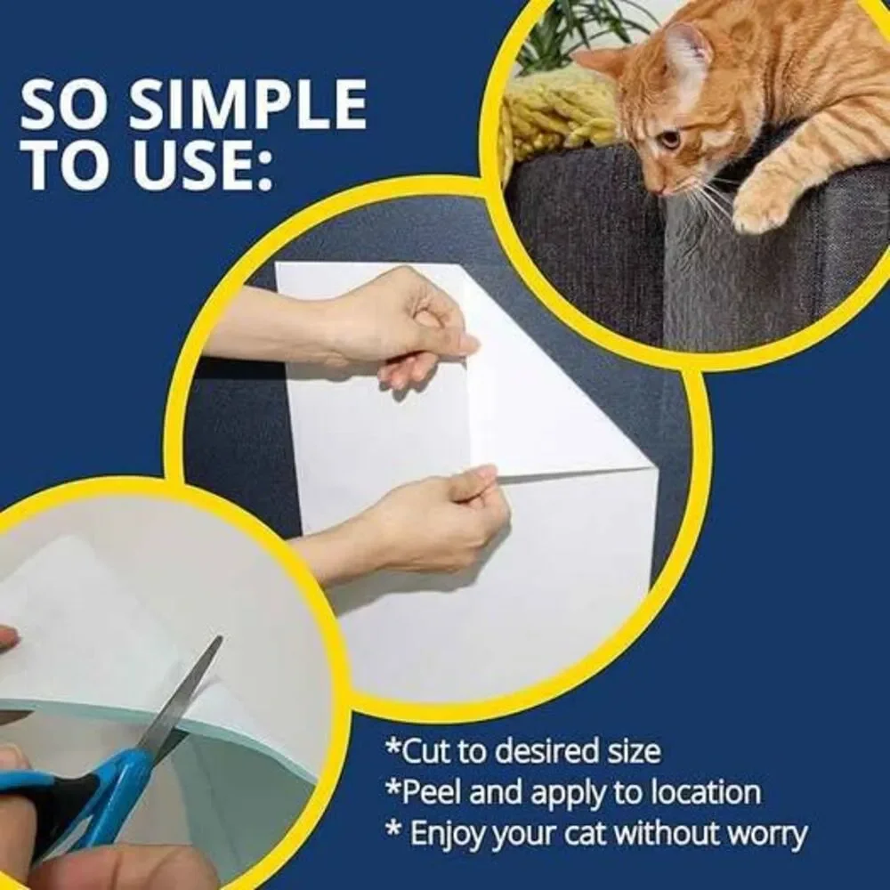 10-Pack Cat Scratch Deterrent Tape Double-Sided Anti-Scratch Clear Sticky Tape